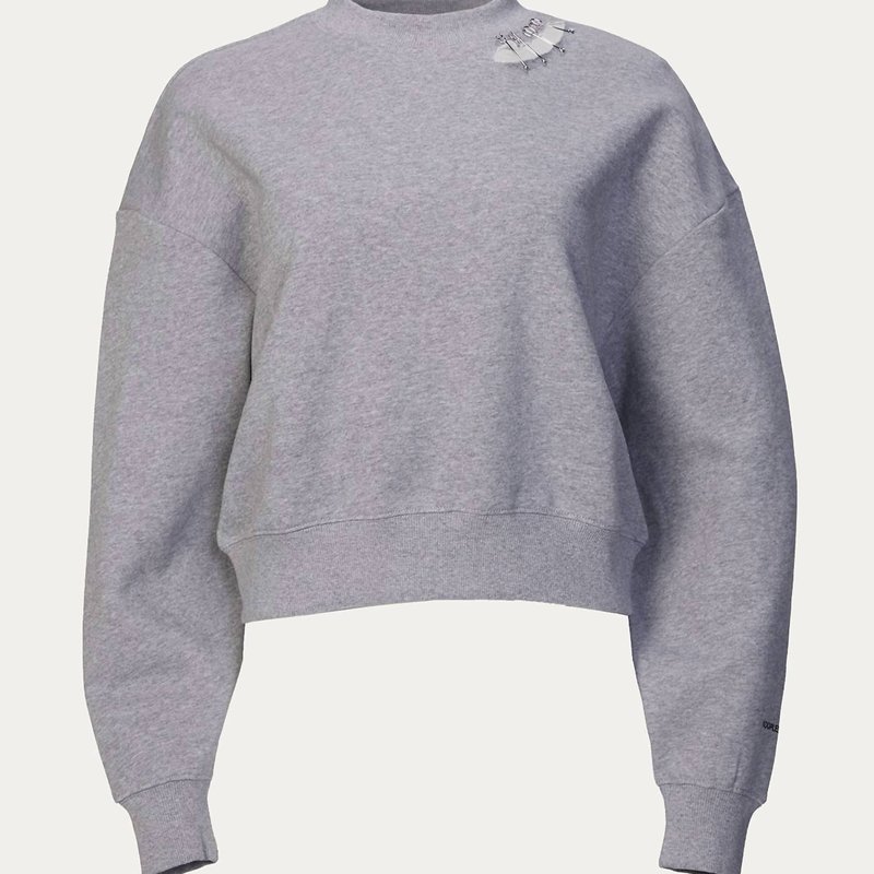 Shop The Kooples Sweatshirt With Metal Details In Grey