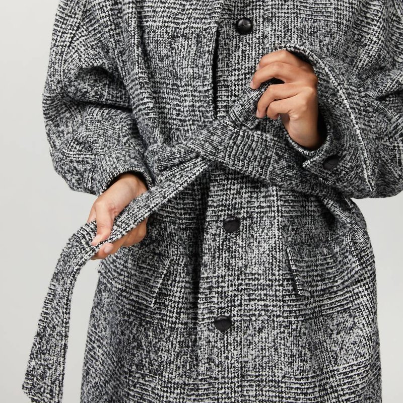 The Kooples Wool Coat With High Neck In Gray