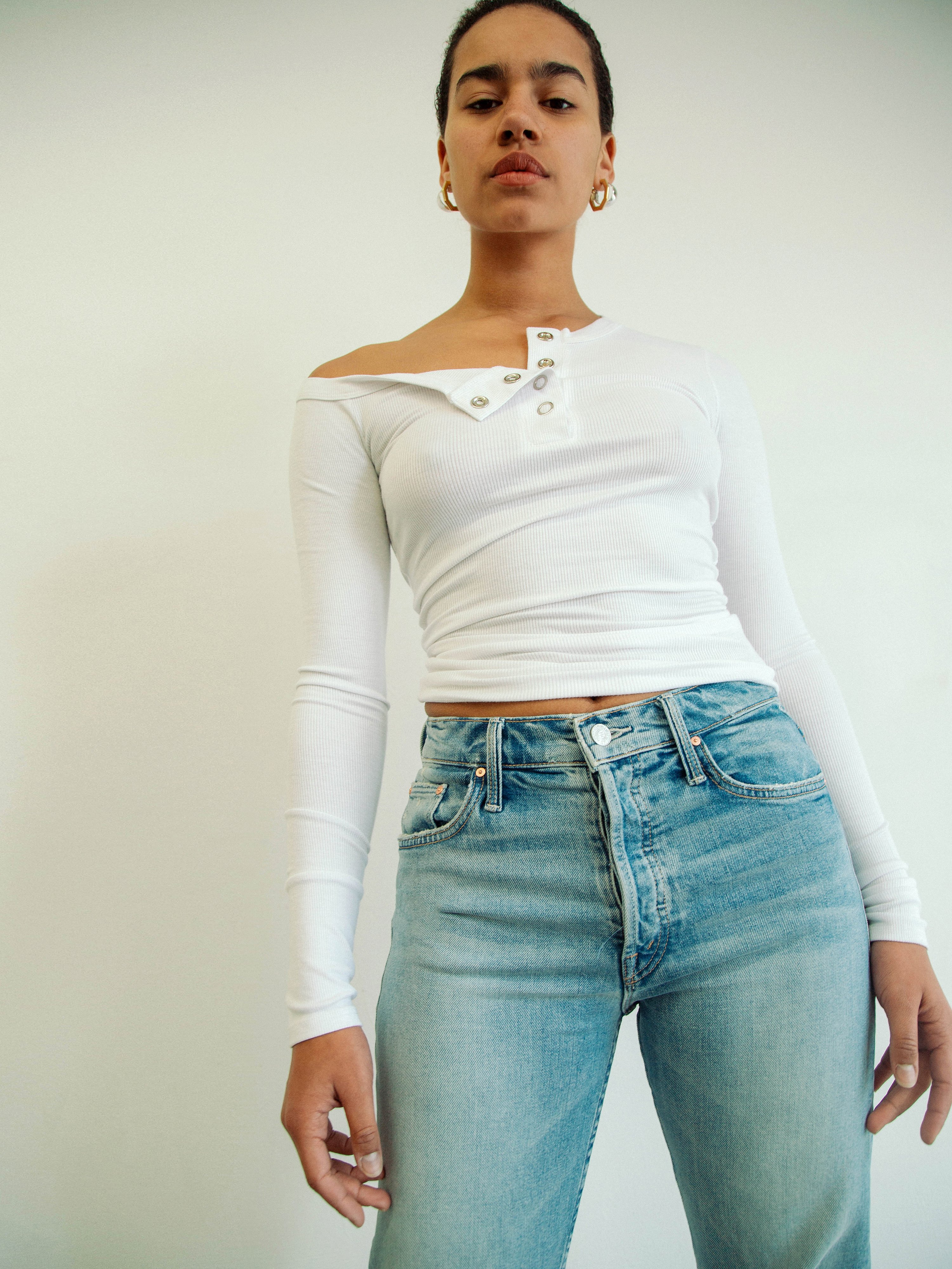 The Line By K Harley Henley Top In White