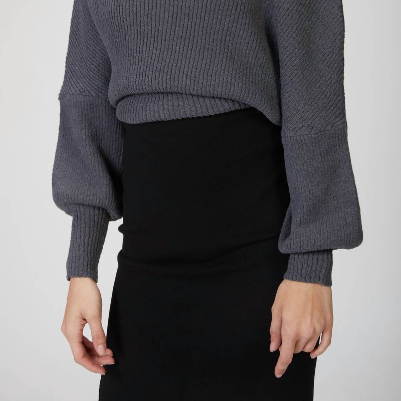 Shop The Line By K Leon Off-shoulder Sweater In Grey