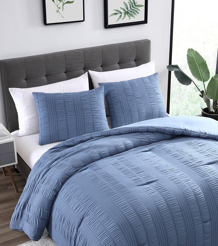 The Nesting Company Elm 3 Piece Comforter Set In Blue