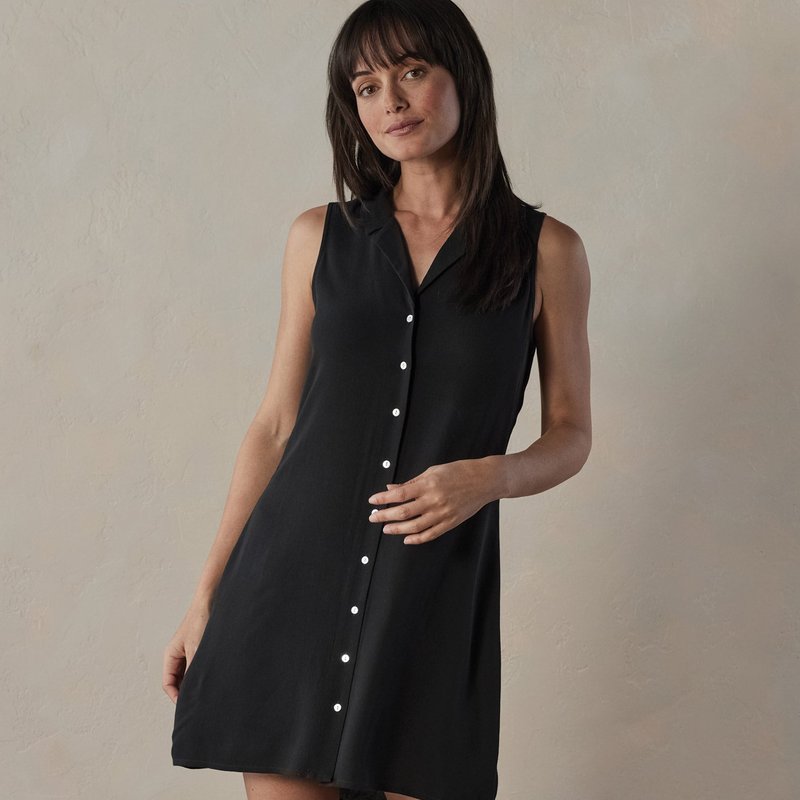 Shop The Normal Brand Aria Crepe Lapel Dress In Black