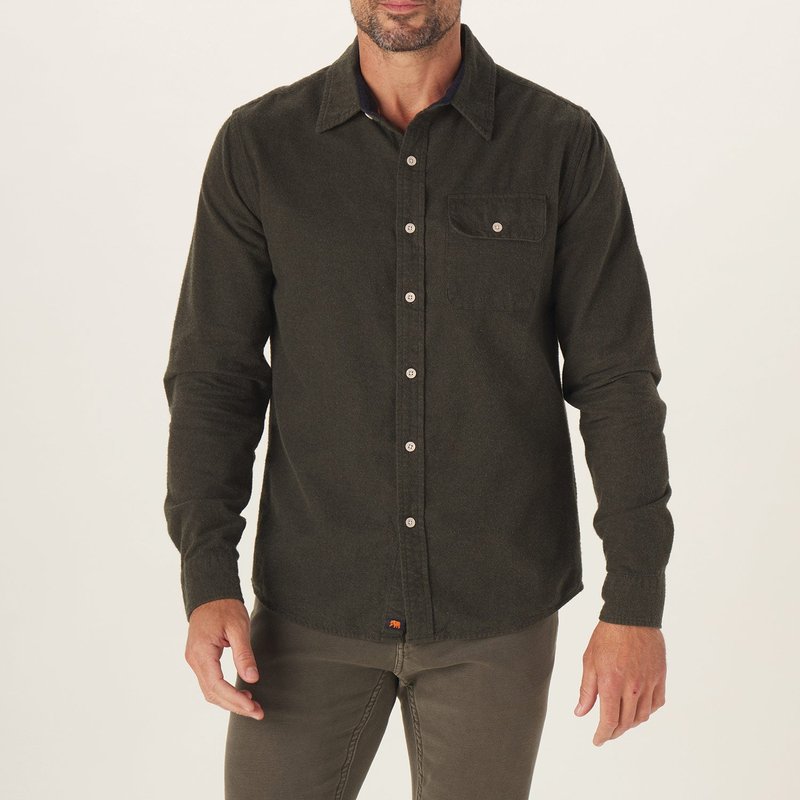 The Normal Brand Chamois Button Up Shirt In Green