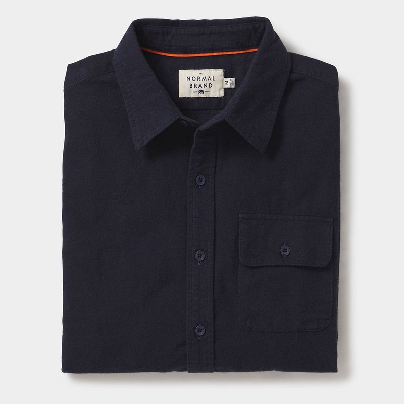 The Normal Brand Chamois Button Up Shirt In Blue