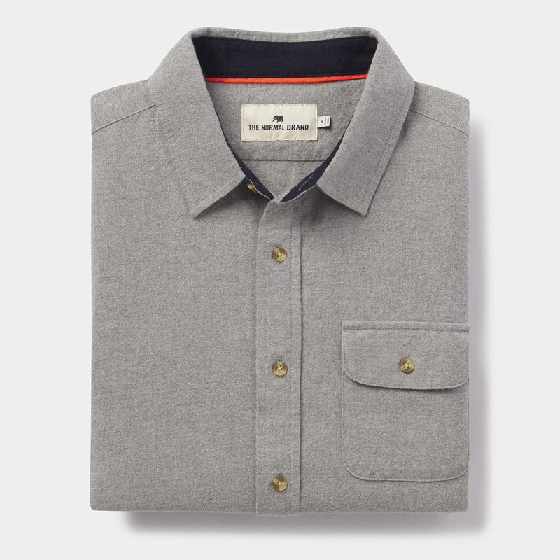 The Normal Brand Chamois Button Up Shirt In Grey