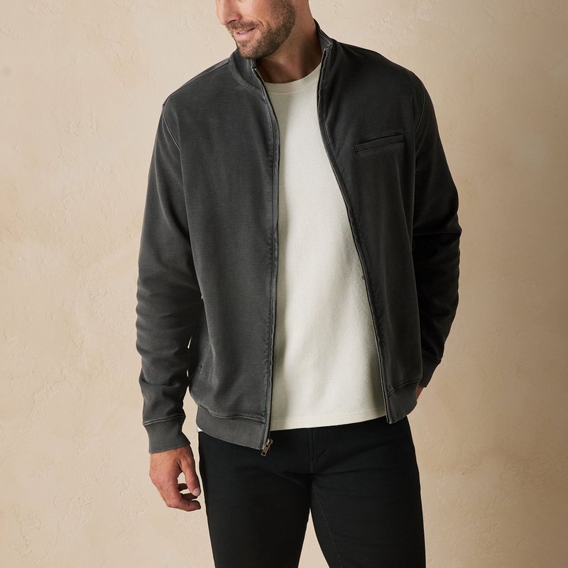 The Normal Brand Comfort Terry Bomber Jacket In Grey