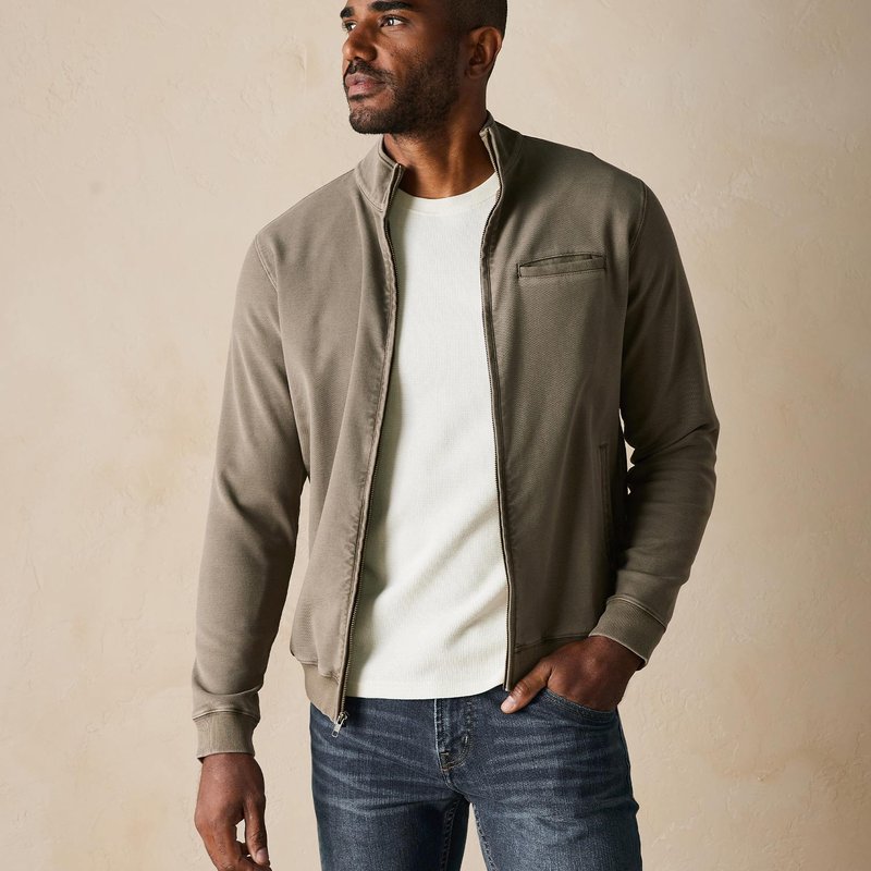 Shop The Normal Brand Comfort Terry Bomber Jacket In Brown