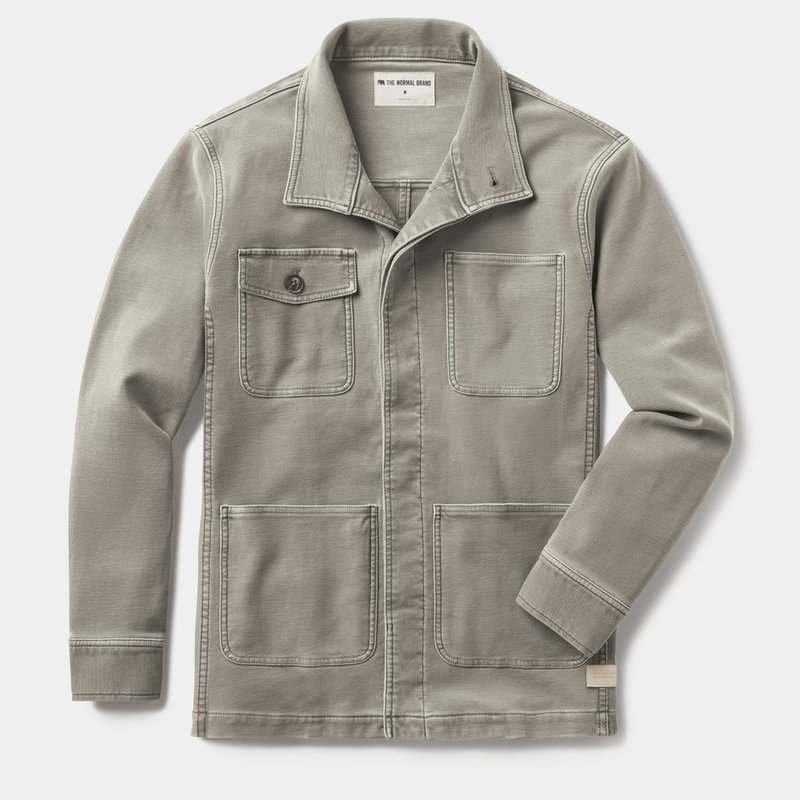 The Normal Brand Comfort Terry Chore Coat In Grey
