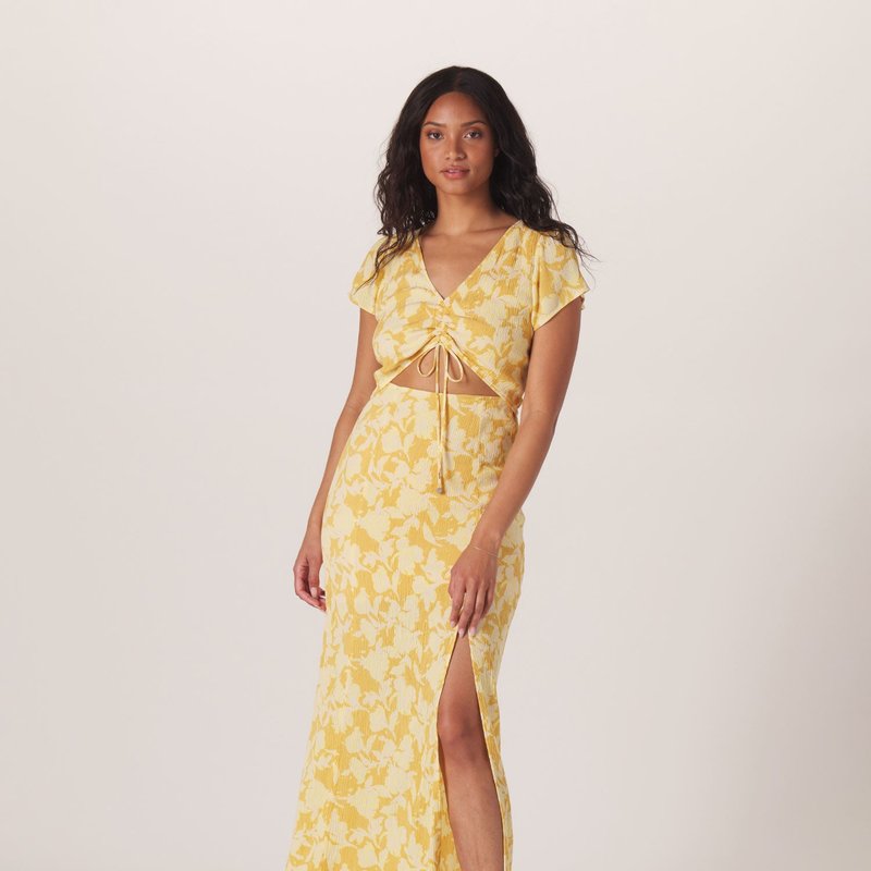 The Normal Brand Ezra Crepe Cinch Dress In Yellow