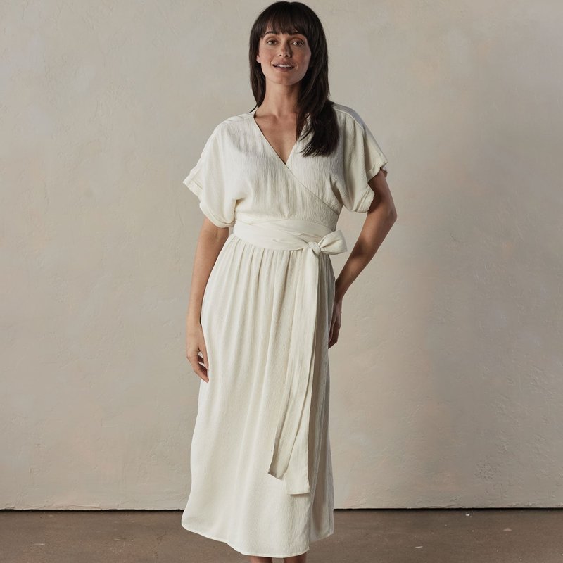 Shop The Normal Brand Ezra Crepe Wrap Dress In White