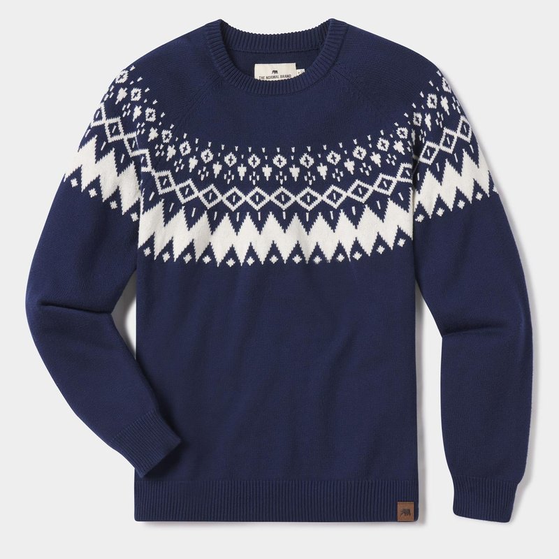 The Normal Brand Fair Isle Ski Sweater In Blue