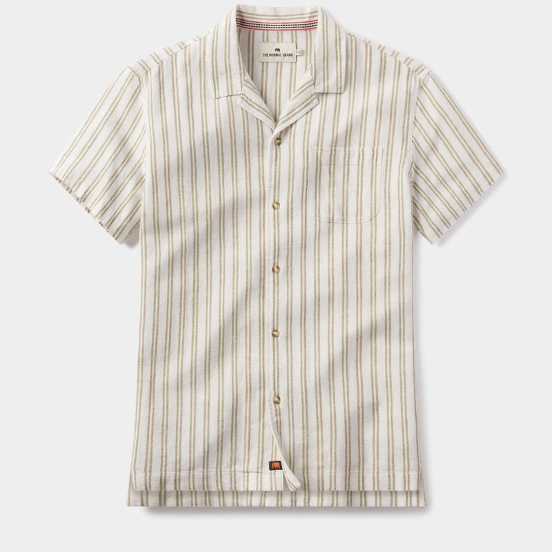 The Normal Brand Freshwater Camp Shirt In Brown