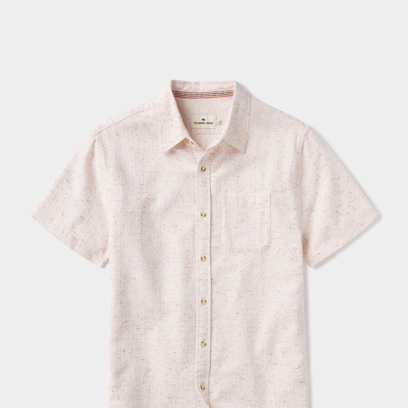 The Normal Brand Freshwater Short Sleeve Button Up Shirt In Pink