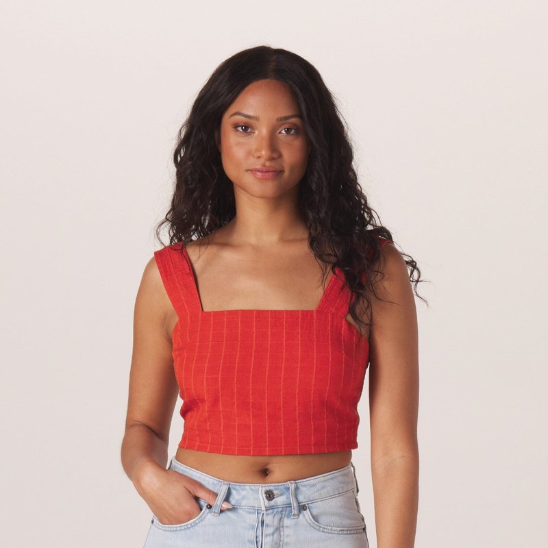 The Normal Brand Freshwater Square Neck Tank In Red