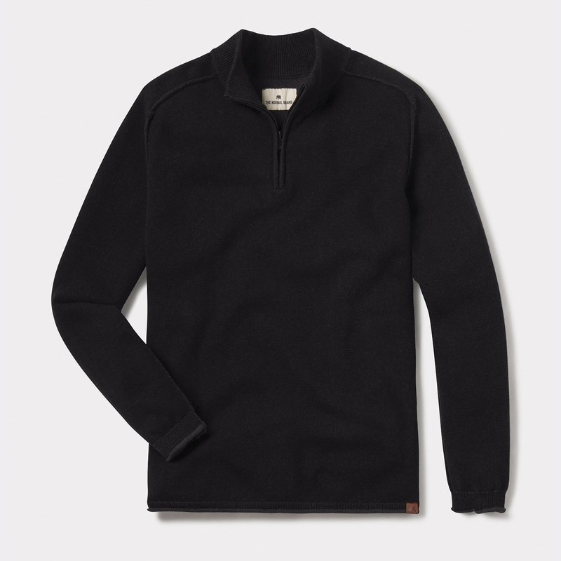 The Normal Brand Jimmy Quarter Zip Sweater In Black