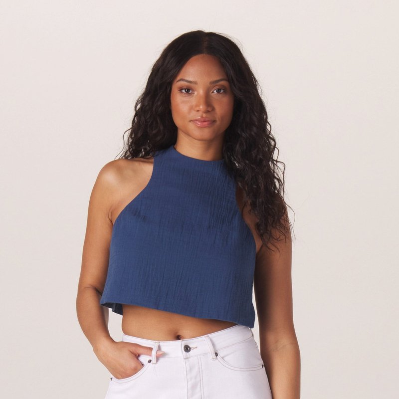 The Normal Brand Kalo Open Back Tank In Blue