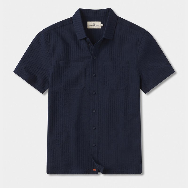Shop The Normal Brand Knit Getaway Button Up In Blue