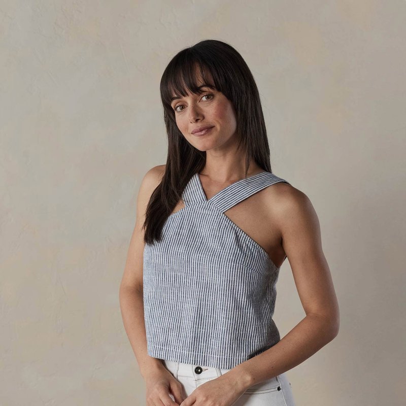 Shop The Normal Brand Lived-in Cotton Halter Tank In Blue
