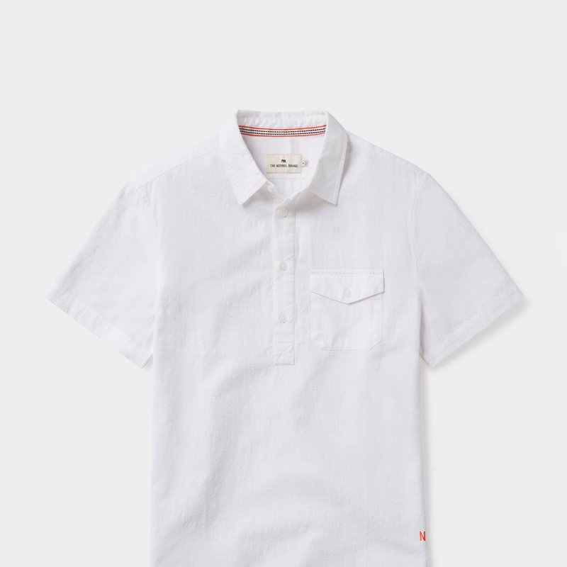 Shop The Normal Brand Lived-in Cotton Popover Shirt In White