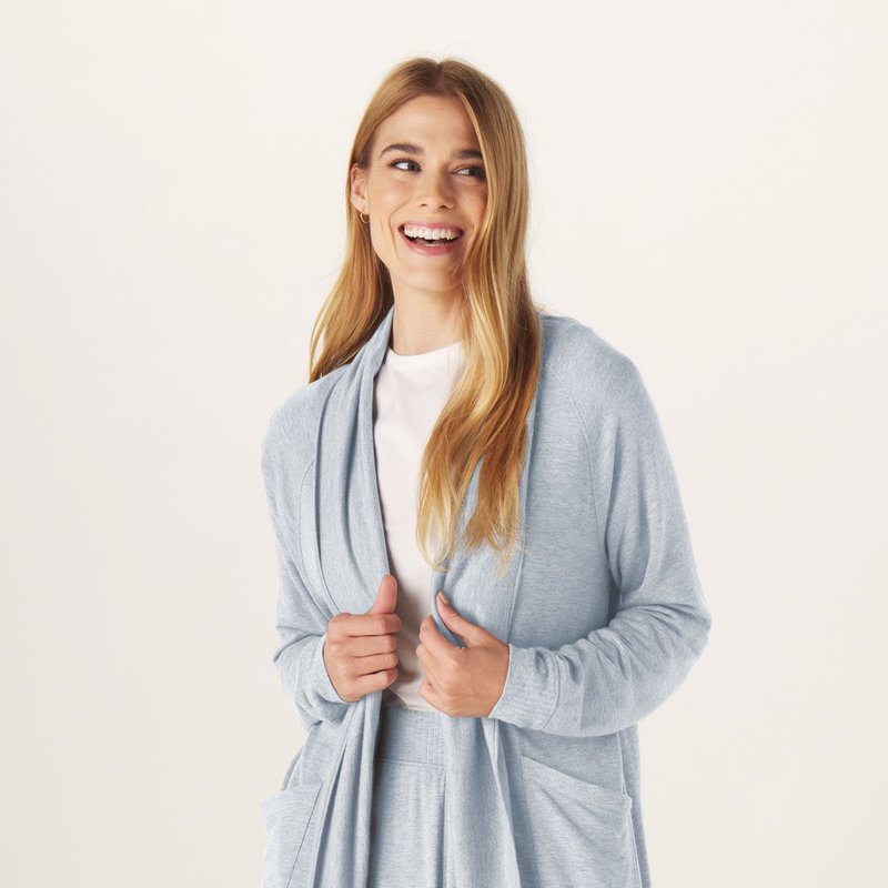 The Normal Brand Malakos Knit Cardigan In Blue