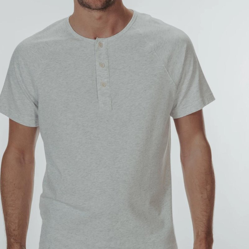 Shop The Normal Brand Men's Active Short Sleeve Puremeso Henley In Grey
