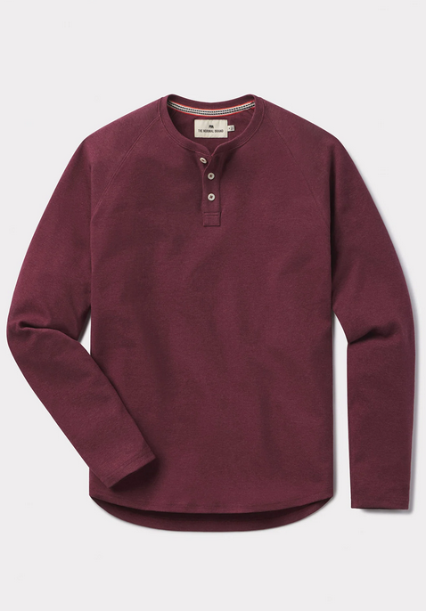 The Normal Brand Puremeso Everyday Henley In Red
