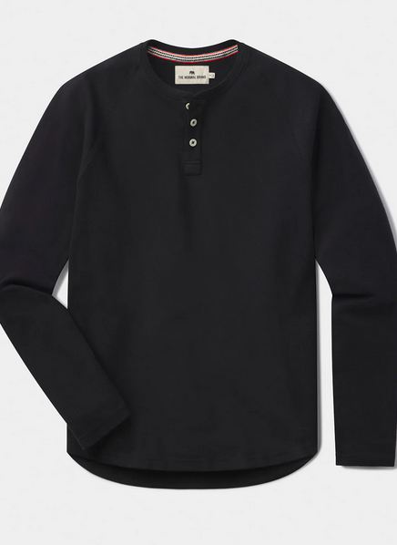 The Normal Brand Puremeso Everyday Henley In Black