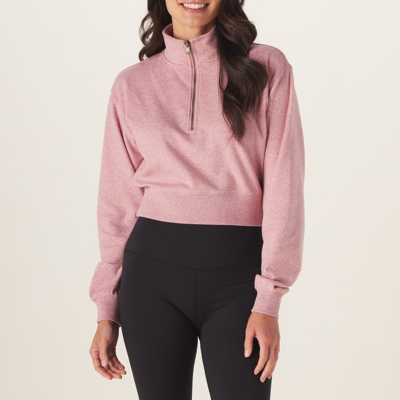The Normal Brand Puremeso Skimmer Half Zip Sweatshirt In Pink
