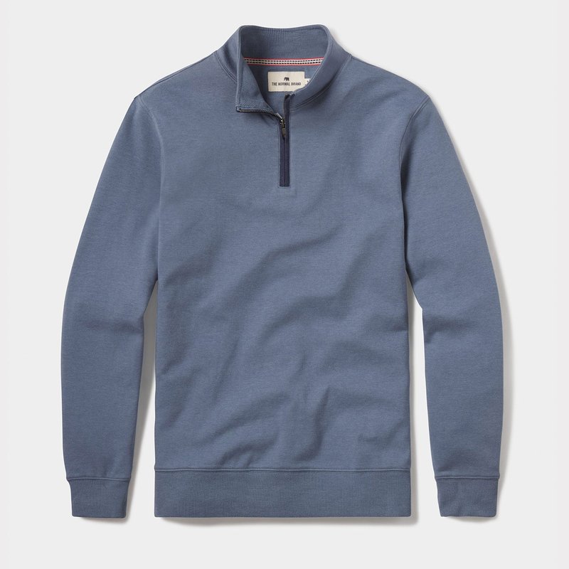 The Normal Brand Puremeso Weekend Quarter Zip In Blue