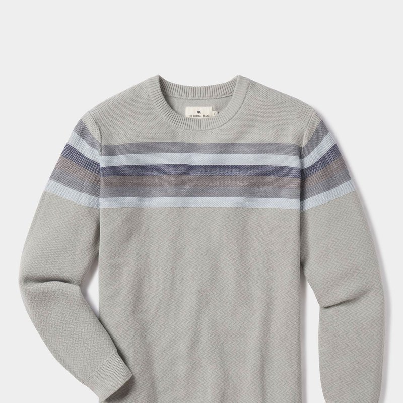 The Normal Brand Striped Ski Sweater In Grey