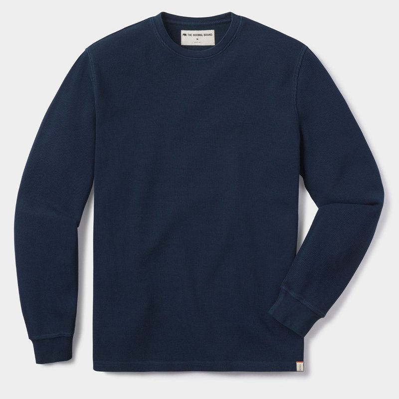 The Normal Brand Vintage Thermal Crew Top In Blue