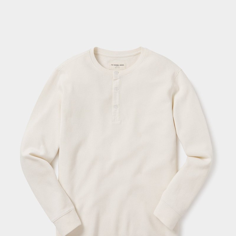The Normal Brand Puremeso Two Button Henley In White
