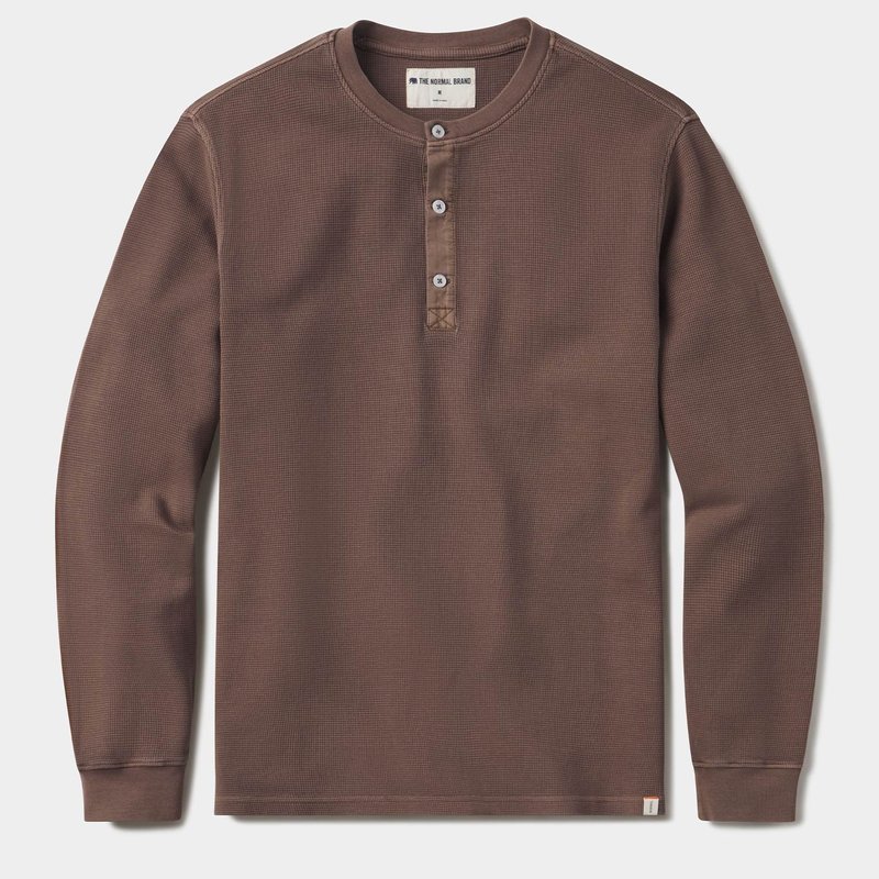 The Normal Brand Vintage Thermal Henley T-shirt In Brown