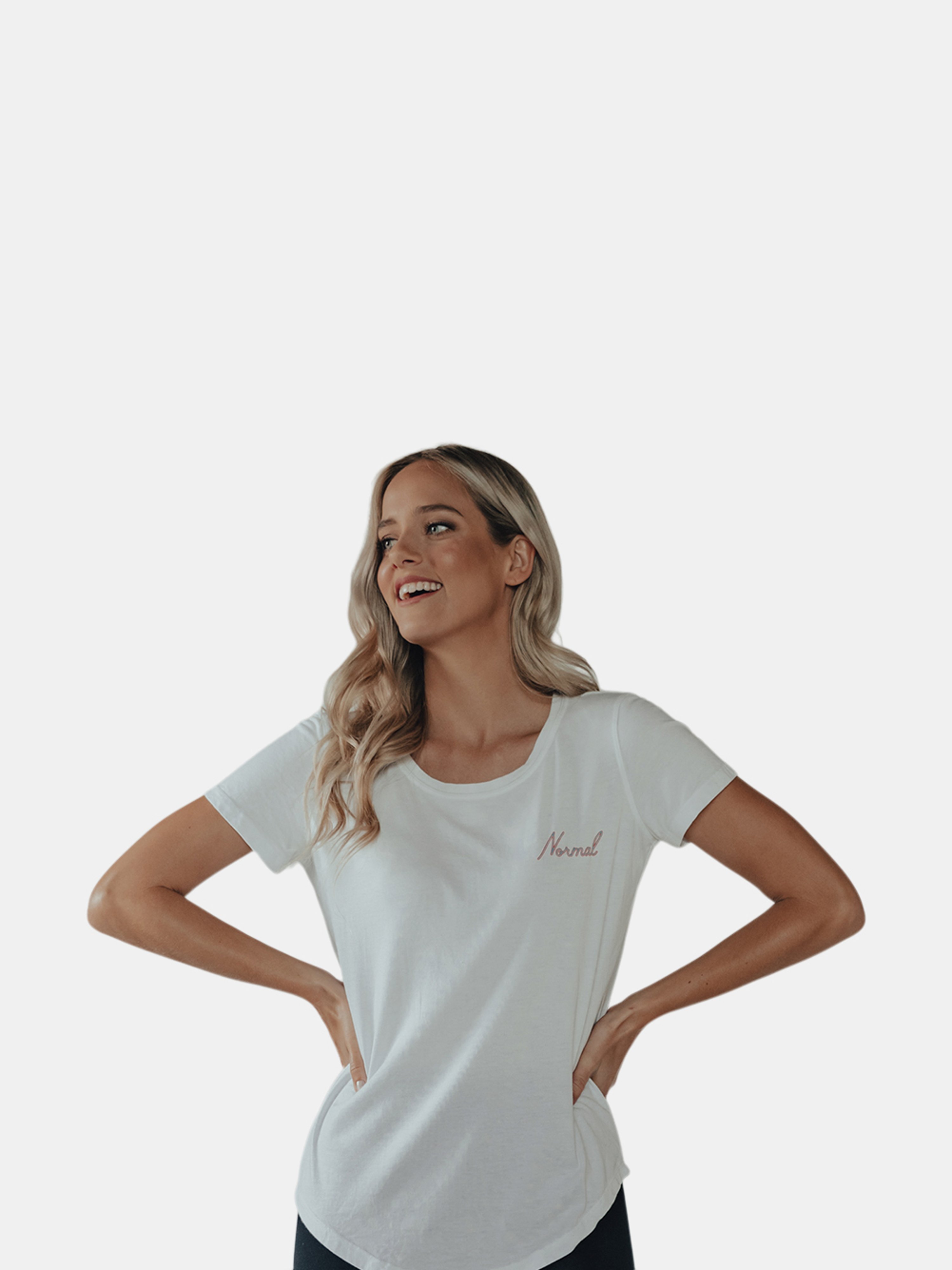 The Normal Brand Women's Chest Script Round Hem T-shirt In White