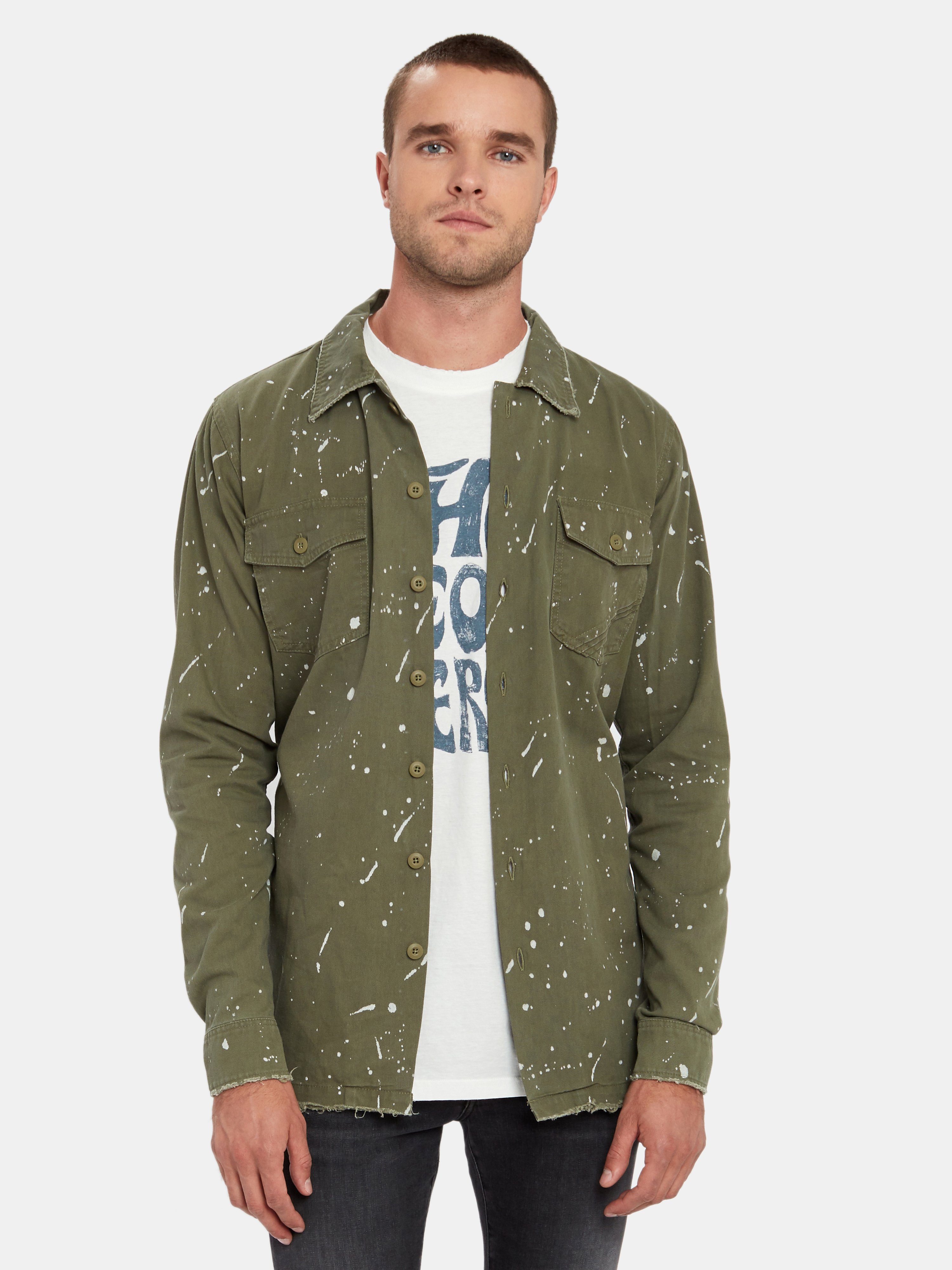 The People Vs . Bobby Surplus Beached Shirt In Surplus Green