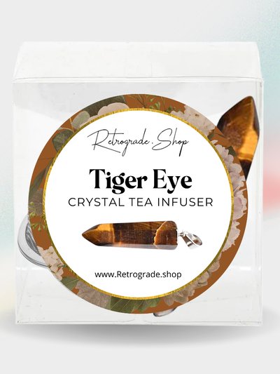 The Retrograde Shop Tiger Eye Crystal Gemstone 2-Inch Tea Ball Infuser product