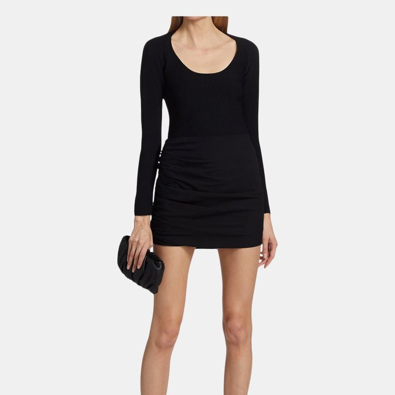 Shop The Sei Ruched Mini Skirt In Black