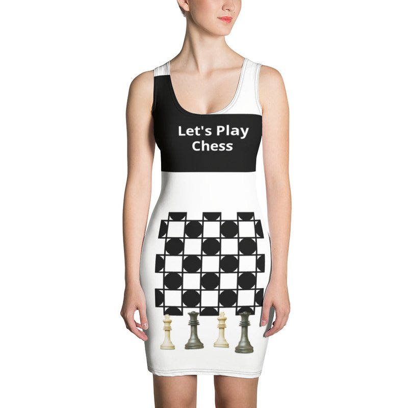 Theomese Fashion House Chess Dress In Black