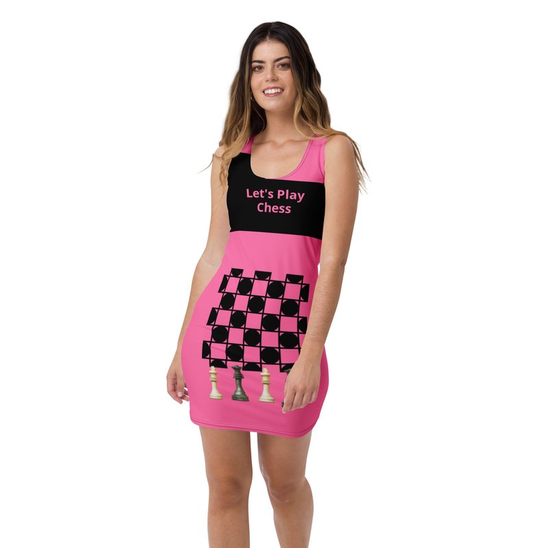 Theomese Fashion House Chess Dress In Pink
