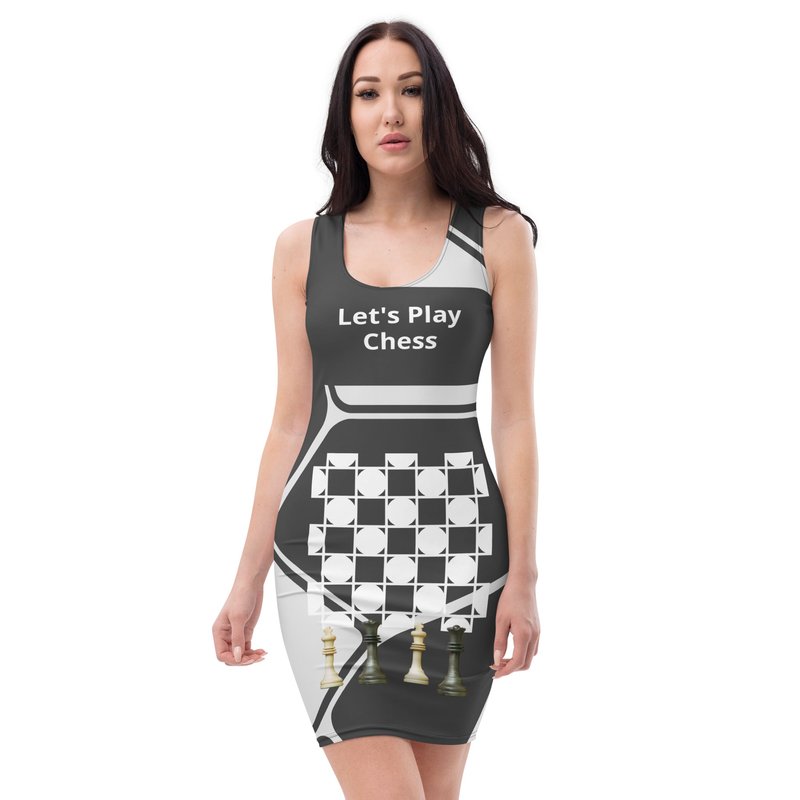 Theomese Fashion House Let's Play Chess Dress In Gray