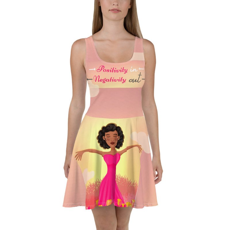 Theomese Fashion House Pink Positivity-flare Dress 2