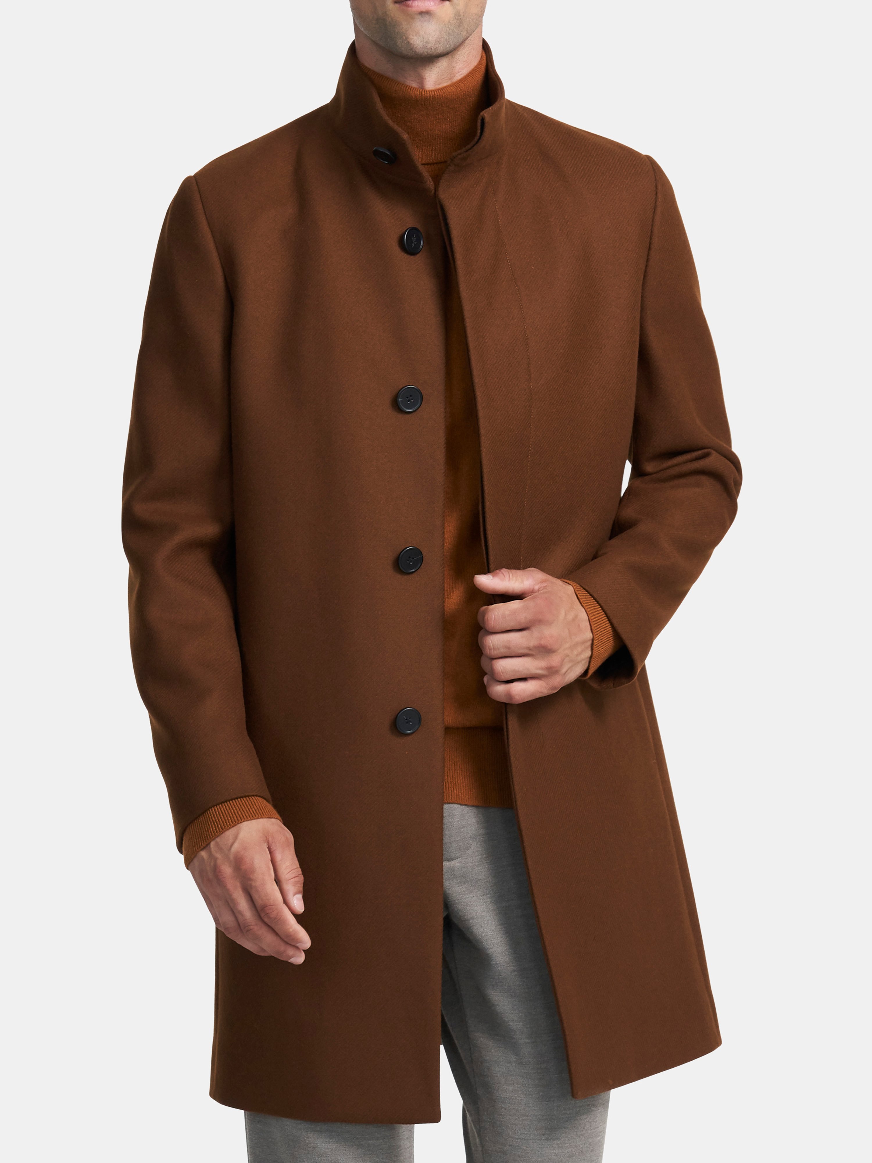 THEORY THEORY BELVIN TRACEABLE THIGH-LENGTH COAT