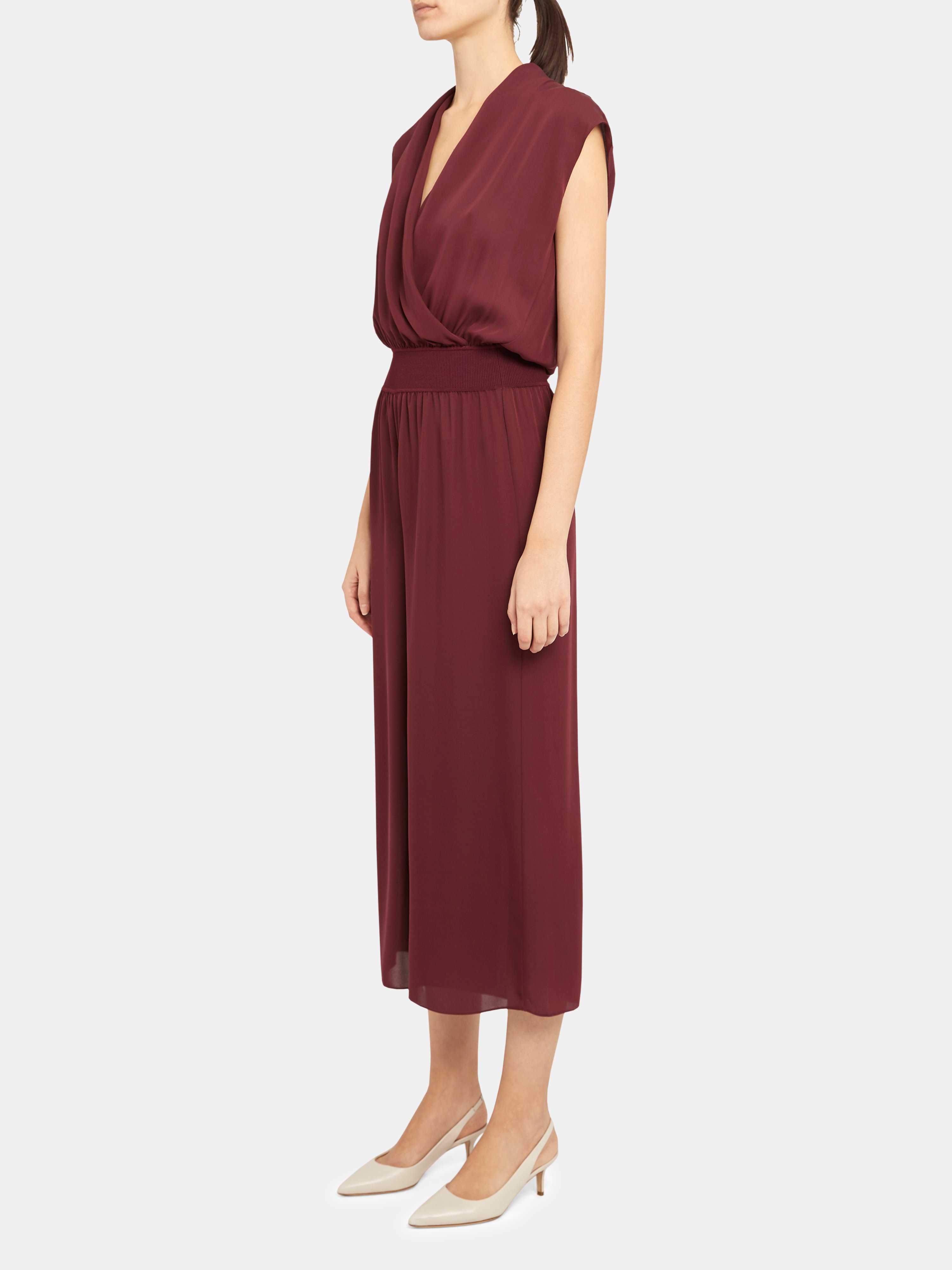 theory draped silk maxi dress