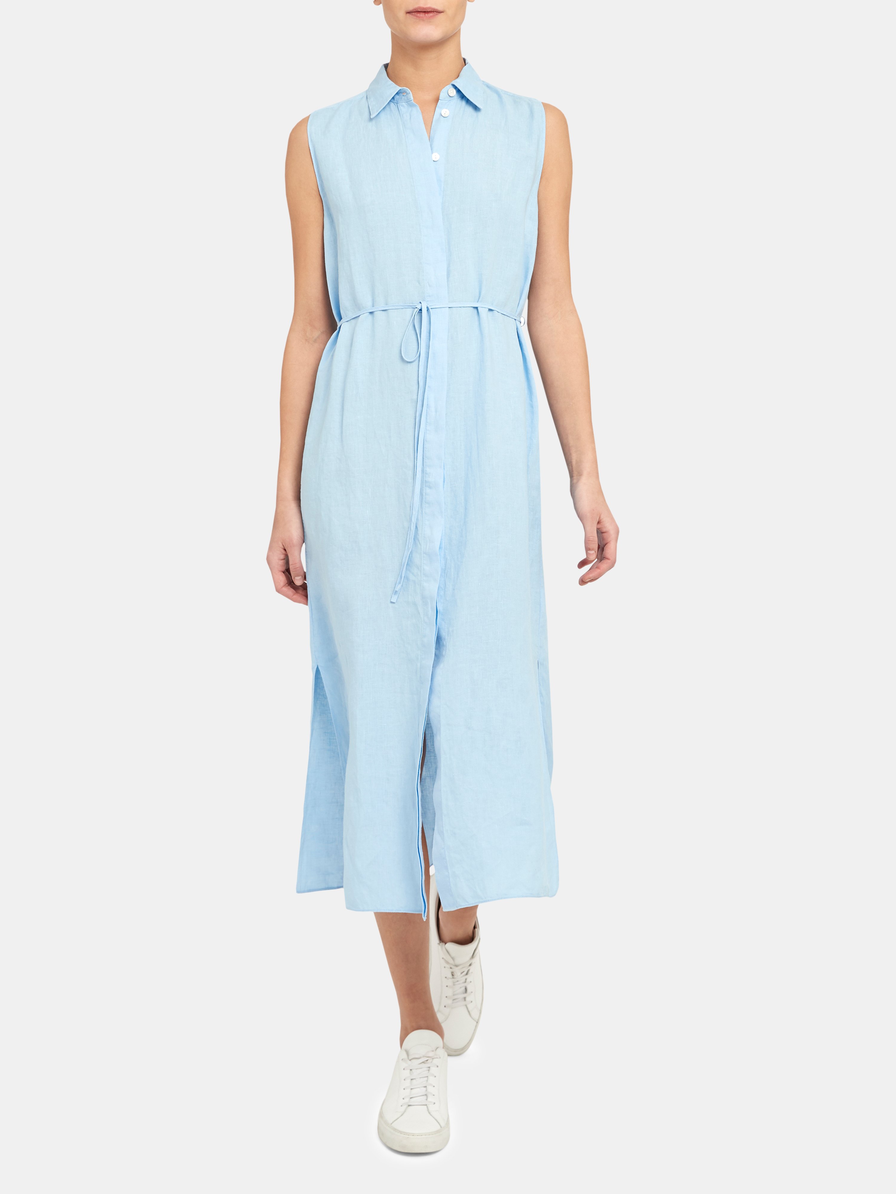 sleeveless maxi shirt dress