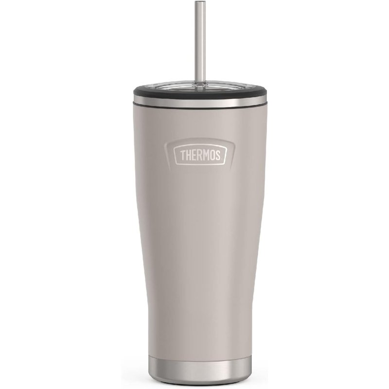 Shop Thermos Stainless Steel Cold Tumbler With Straw In Grey