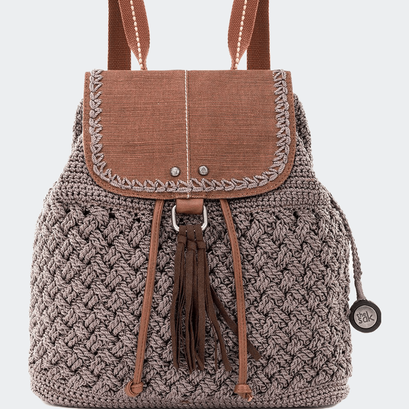 The Sak Avalon Crochet Convertible Backpack In Brown