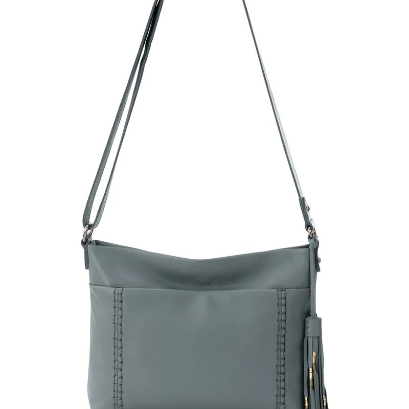 The Sak Melrose Leather Crossbody Handbag In Grey