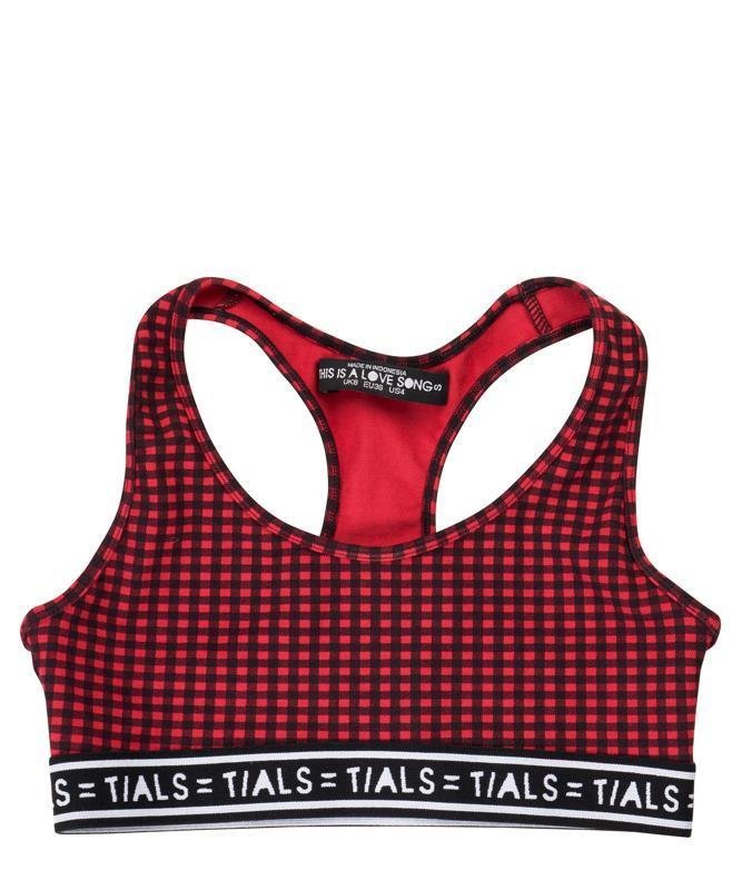 This Is A Love Song Logo Racerback Plaid Tops In Red
