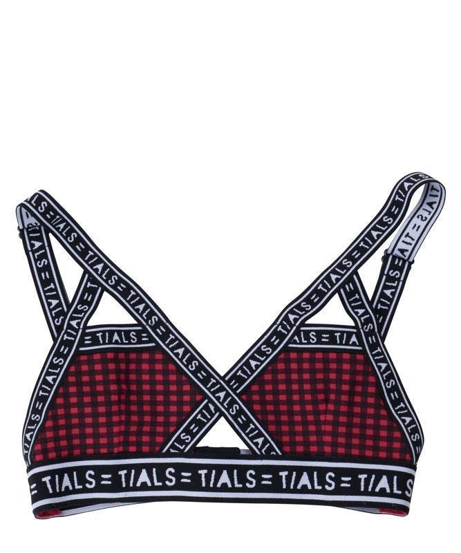 This Is A Love Song Single Logo Bondage Bra Plaid In Red