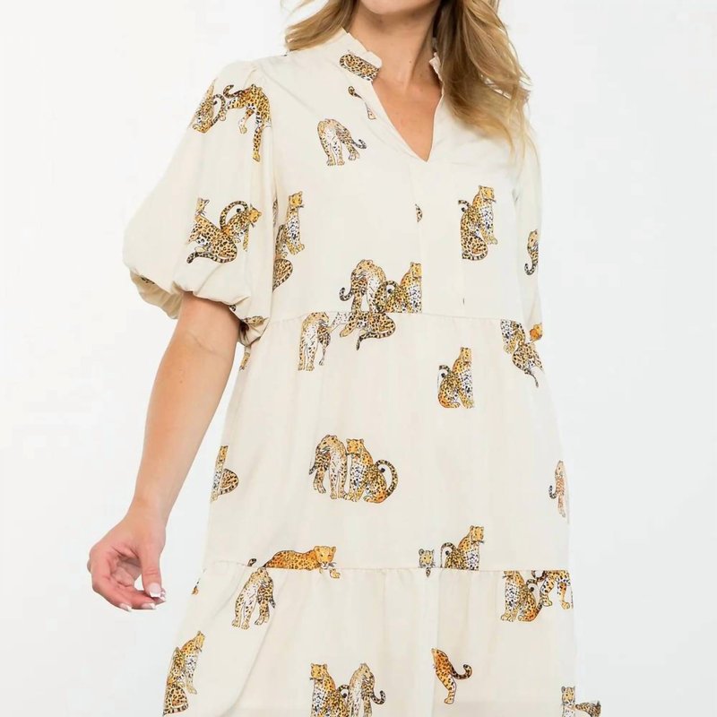 Shop Thml Cheetah Print Dress In Cream In White